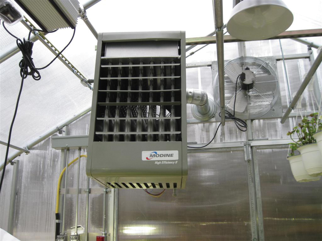 modine heater in greenhouse
