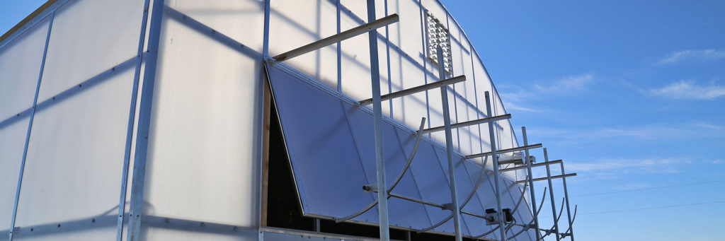 Polycarbonate Greenhouse exterior close up