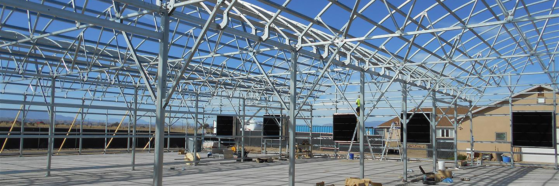 Greenhouse Frame being constructed