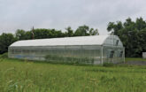 greenhouse on grass landscape