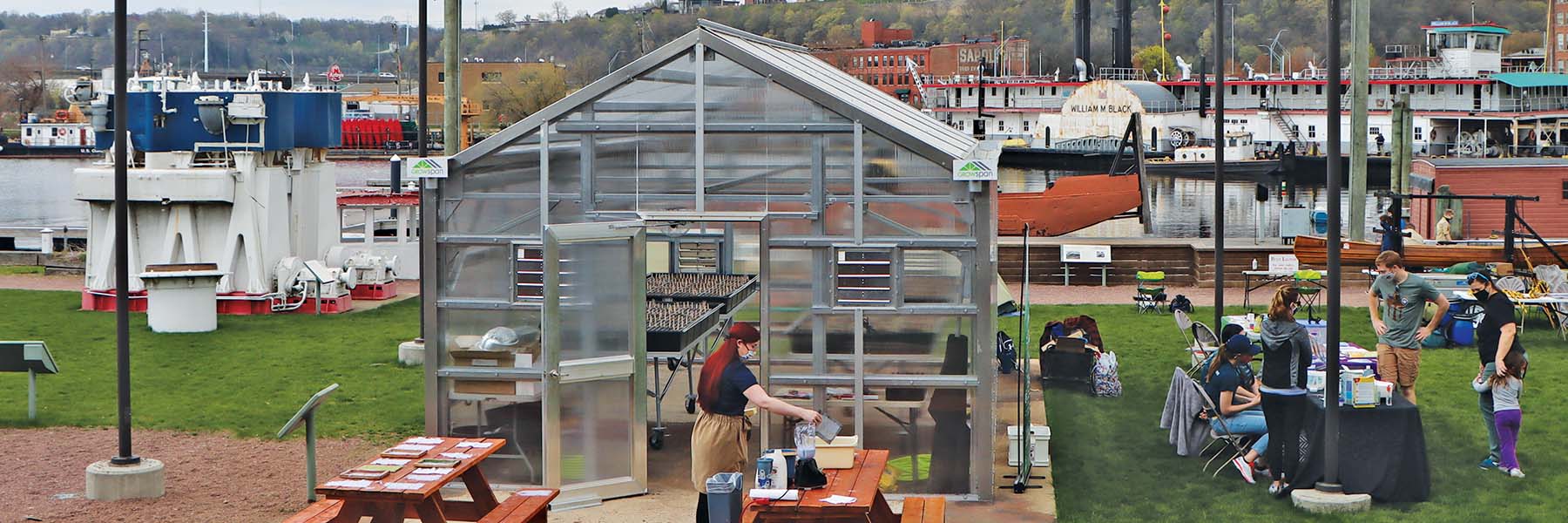 school greenhouse courtyard