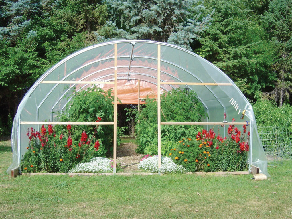 end view of round cold frame
