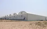 Exterior of a multi-bay hybrid greenhouse