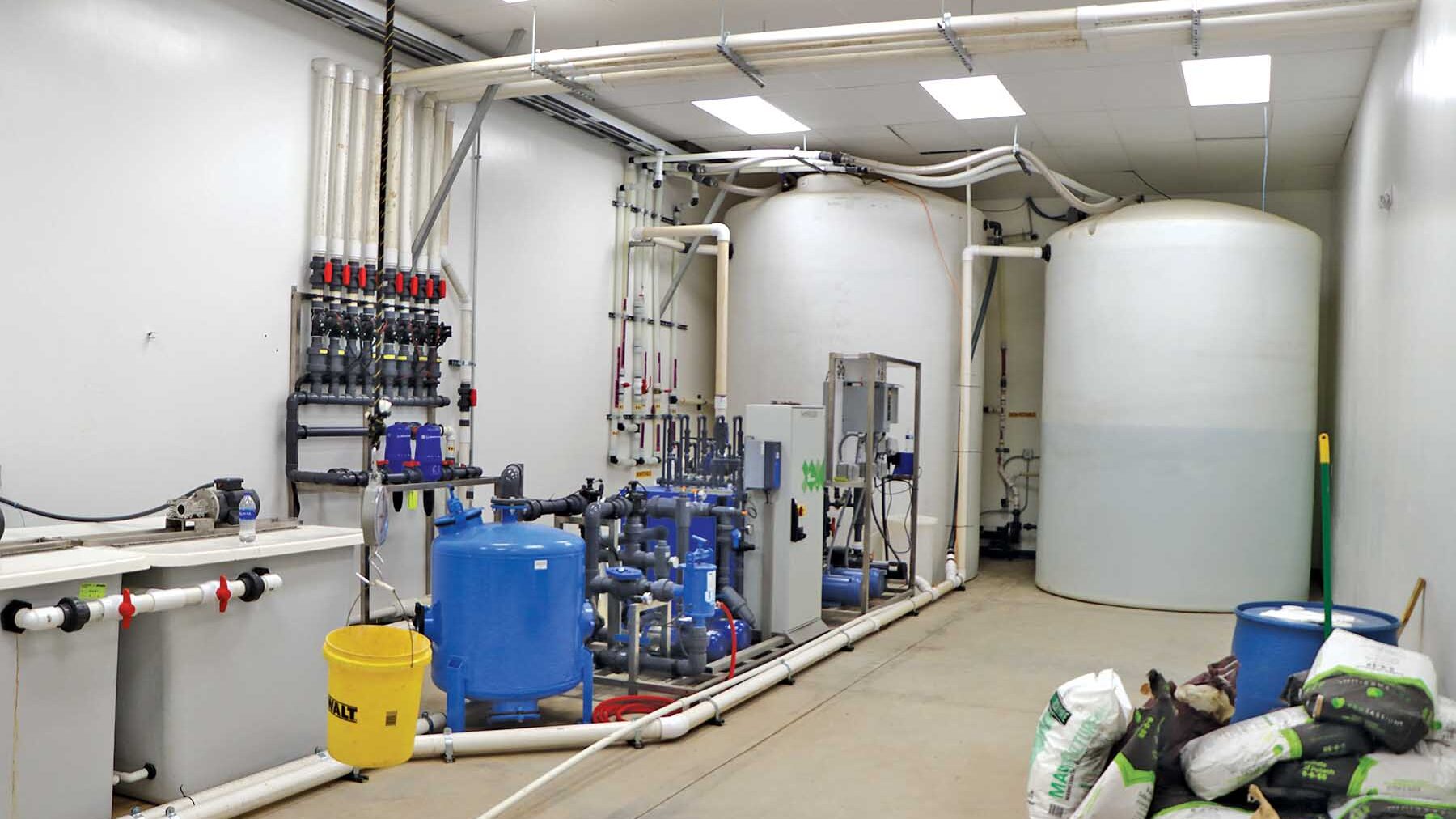 Water Storage Tanks in headhouse